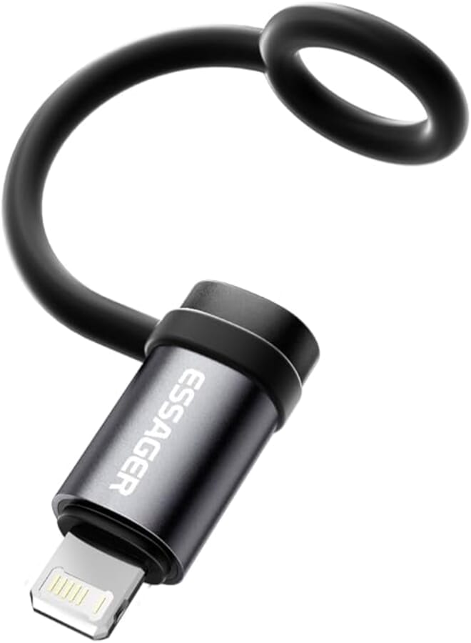 Essager Type-C Female to iPhone-Compatible Port Male OTG Adapter (3A, USB 2.0) – Compact, Fast, Reversible - Compatible with iPhone – Charging ONLY (No audio support)
